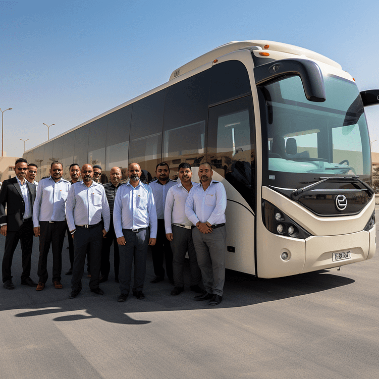 mehreen new bus coaches with employees in ajman uae 6cce70a3 bff7 477f b7a6 5023fdfbb82a